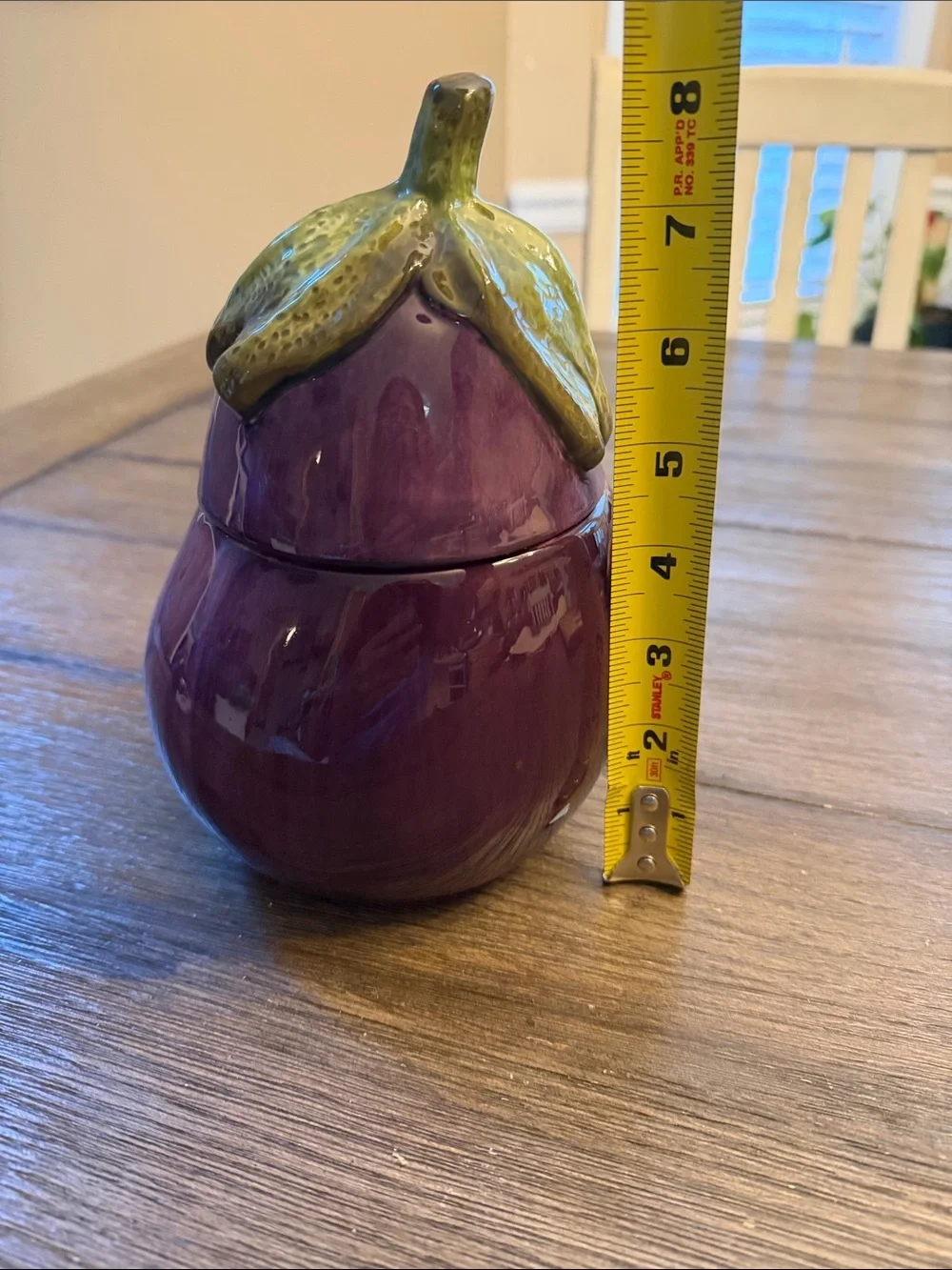 Home Interiors Purple Eggplant Canister Cookie Jar Vintage 8